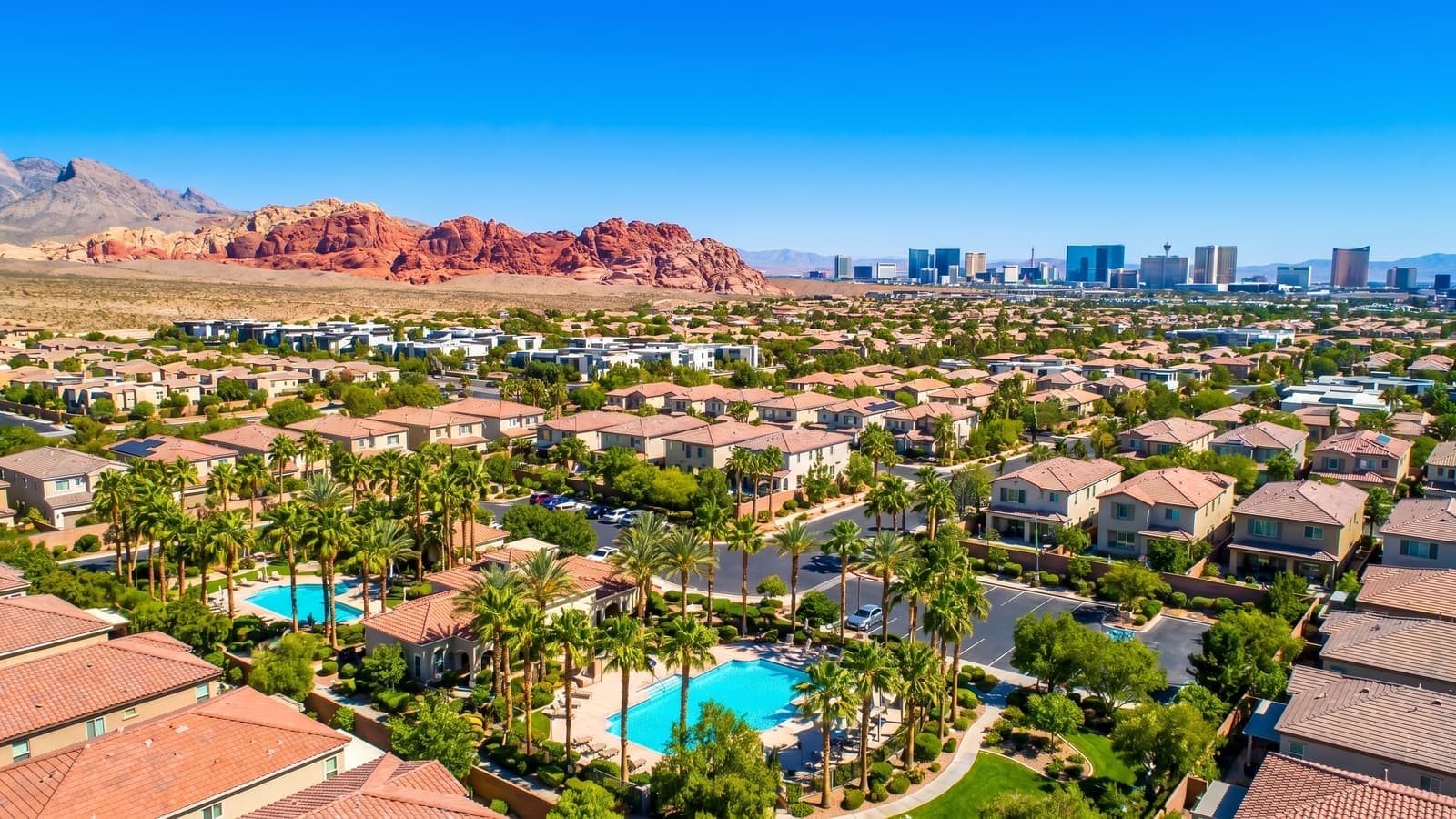 East Las Vegas aerial view — Sunrise Manor, Boulder Highway corridor, and valley floor neighborhoods east of the Strip
